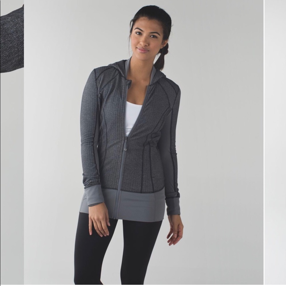 Lululemon Grey Herringbone Daily Practice Jacket 8